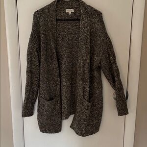 Lucky Brand Charcoal Marled Open Cardigan